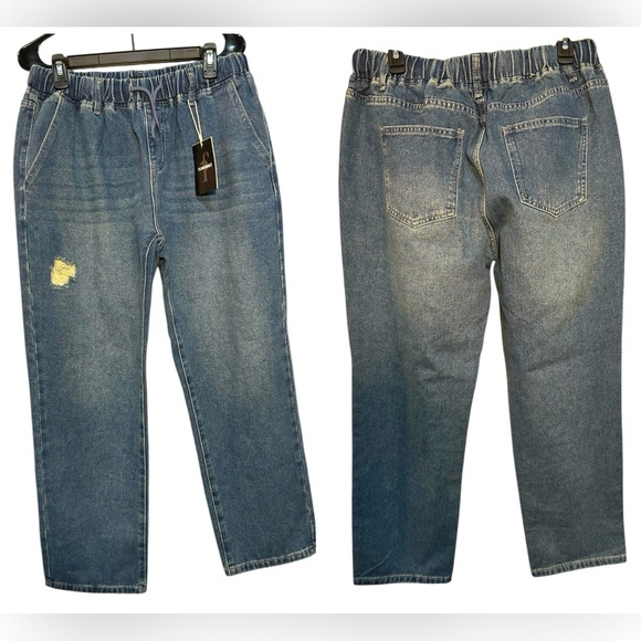Women’s Blue Jeans with Drawstring, NWT,  Size XL - Picture 1 of 6